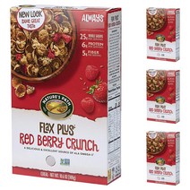 네이쳐스패스 플랙스 플러스 레드 베리 크런치 시리얼 비건 홀 그레인, 300g, 4개