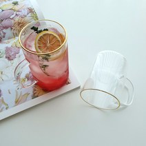 마카 골드림 내열유리 머그 2SIZE M-04 M-07 430ml 530ml 쥬스컵 아이스 커피 골드도금 골드링