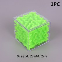 새로운 3d 미로 퍼즐 투명 6 면 매직 큐브 퍼즐 스피드 롤링 볼 게임 완구 교육, 01 Green 4.2CM 1PC