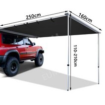 차량용어닝 초캠 차박 사이드월 차량 자동차 어닝 천막 타프 옥스포드 420D LED, 1.6x2.5m