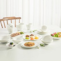 한국도자기 더쉐프 8인 원형 홈 식기 세트 40p, 혼합색상, 식기 11종