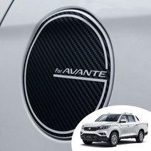 렉스턴 스포츠 칸 주유구 마스크 포인트 로고 데칼 스티커 몰딩 카본 무광 유광 펄 시트지, 2019이전(주유구 원형), 카본화이트