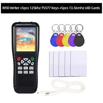 호환 NFC 스마트 카드 리더 라이터 RFID 복사기 125KHz 13.56MHz USB Fob 프로그래머 암호화 키 복사 음성 방송 X100, [01] t5577 key UID card