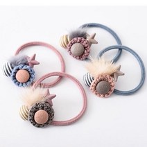 [용평샵] 다양한 색상 니트단추 헤어밴드 머리끈