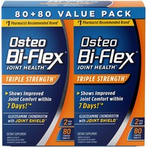 (1+1) Osteo Bi-Flex 오스테오 바이땡땡땡 글루코사민 트리플 스트렝스 관절영양 80 정 2개, 1+1