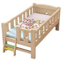 원목 침대옆 보조침대 확장형 유아용 어린이 베드, 168x88x40 3면 가드레일