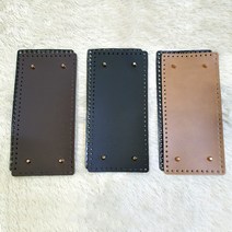 퀼트여왕 소꼬발 직사각형 인조가죽 손뜨개 뜨개질 가방바닥, 소꼬발 베이지(23x9cm)