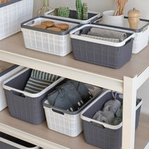 대용량 정리 적증 바스켓 수납 바구니 콘티 박스 카트 다용도실 주방 팬트리 트레이 선반, 페렌토 5호 차콜