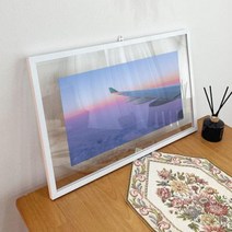 ac845-투명액자58CmX38Cm 비행기와하늘풍경 이미지2/골드브라운