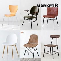 마켓비 디자인 체어 인테리어 의자 철제 우드 업소용 MK0034, BISKIT-브라운
