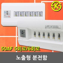 노출형 분전반 분전함 5회로 6회로 차단기함 배전함 배전반 완전조립형 누전차단기 배선차단기 5분기 6분기 30AF 50AF 차단기박스 차단기 국산 전기 차단기포함 3회로 4회로, 02. 서울산전 노출형 분전함 6회로, 1개