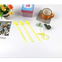 세로형 네임택 이름표 메모 케이블타이 노랑 50P