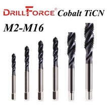 드릴포스 코발트 나사 탭 드릴 비트 나선형 플루트 메트릭 M2M16 TICN 코팅 공작 기, M10x1.5+1PC