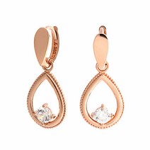 14K 물방울 로렛트 큐빅 원터치 귀걸이 PNE36287