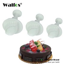 베이킹 불도장 인두 작업대 매트 스톤 WALFOS 3pcs Fondant 로즈 곰팡이 케이크 커터 쿠키 Sugarcraft 장식 도구 DIY 01067