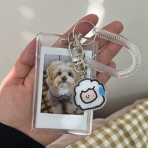 폴라로이드 투명 액자 키링 키홀더 아크릴 프레임 열쇠고리 펜던트, 양개