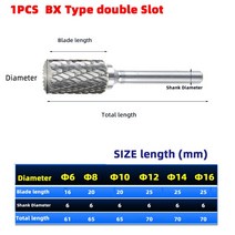 1pc 헤드 텅스텐 카바이드 로타리 파일 도구 포인트 버 다이 그라인더 연마 도구 6MM 샹크 드릴 밀링 조각, 04 BX Type_04 12MM