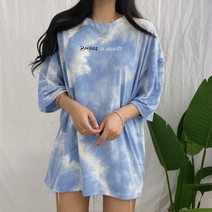 [시원한찰랑소재] 스윗 타이다이 물나염 반팔 티셔츠