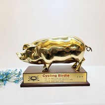 브론즈아트공방 돼지상패(대) 황금돼지 청동돼지 황동돼지 상패 신주 주물 금속 공예품 우승패 상패 기념패 추대패 트로피