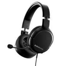 SteelSeries 아크티스 게이밍 헤드셋 분리형 클리어캐스트 마이크 경량 스틸 강화 헤드밴드 PC PS4 Xbox Nintendo Switch 및 Lite 모바일용, Arctis 1, Black