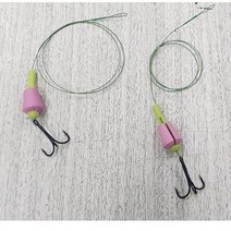 와이어 원투 훌치기 바늘 2개/학꽁치 삼발이 묶음 바늘/묶음카드/바다/민물/낚시/채비소품, 와이어 훌치기(2개입)