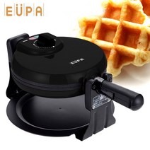 EUPA 와플메이커 블랙 900W 간식메이커 넌스틱코팅 동작램프