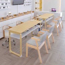 우드 네일테이블 시술대 네일아트 책상 작업대 심플, 두꺼운120.40테이블과원목의자2개