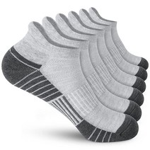 Kapeazo 운동용 발목 양말 쿠션 통기성 로우 컷 탭 스포츠 러닝 양말 여성 및 남성용 (6켤레) 회색. 9-12, Grey