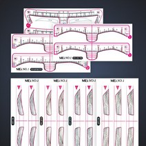 뷰티하이 눈썹 디자인 스티커자 7종 반영구 눈썹문신 시술 반영구화장재료 연습, 40set, T자 일반형