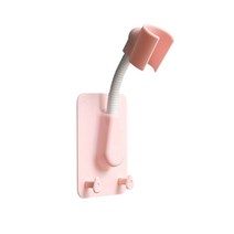 흡입 컵 샤워 홀더 조정 가능한 샤워 헤드 홀더 범용 욕실 브래킷 노즐베이스 스탠드 펀치없는 360 ° 회전 1pc샤워기 거치대 욕실샤워기수전, 분홍색