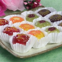 전통떡명가 화과자 꽃찹쌀떡 선물세트 2호(20송이)/수능시험 국가고시 합격기원선물용/황금보자기 선...
