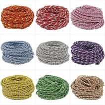 꽈배기끈 꽈배기줄 13종 (3mm x 9M), 은색+하늘