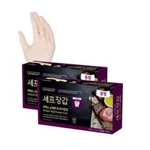 [유니랩] [테이팩스] 니트릴 / 라텍스 요리용 작업용 장갑모음 100매 2개, 유니랩 라텍스 아이보리 중형 2개