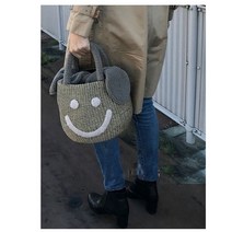 스마일 데일리 여성 토트백 숄더백 왕골 바스켓 라탄백 라탄 가방