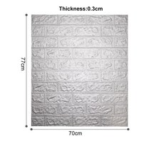 3d diy decor home 벽돌 벽 스티커 거실 방수 foam room adhesive sticker wallpaper made decals for kitchen, 은색 회색, 협력사, 12pcs70x77x0.3cm