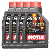 모튤 8100 엑스-클린 EFE 5W30-1L 4개 C2/C3 100%합성유 에스테르 엔진오일 가솔린 휘발유 경유 디젤