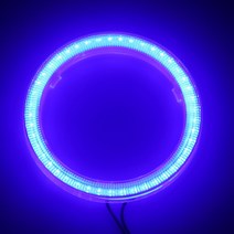 1PC COB LED 천사 눈 전구 헤일로 링 헤드 라이트 램프 자동차 주간 러닝 DRL 안개등 DC 12V 24V 스타일링 장식 조명, [04] 90mm, [04] 파란