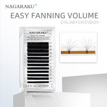 NAGARAKU-이지 패닝 오토 팬 속눈썹 익스텐션 패스트 블룸 플라워 메가 볼륨 프리 본드, 02 D_03 0.07mm_07 14mm