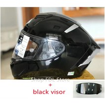 시스템헬멧 카본 MT 풀페이스 반모 헬맷 SHOEI X14 블랙 풀 페이스 레이싱, 48.black visor - L