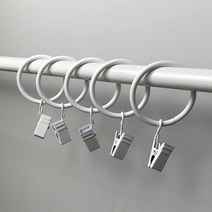 ABM 커튼 메탈집게링 화이트 10입