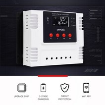 태양광 인버터 스마트 태양광 충전 컨트롤러 MPPT 핸드폰 앱 제어 실시간 데이터 모니터링 장치 LED 디, CHINA, 60A