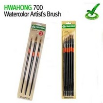 화홍 700R 수채화붓 둥근붓 3본 4본 6본 세트 / 옵션선택, 6본세트(2.4.6.8.10.12호)