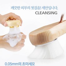 1 1 원목 모공브러쉬 딥클렌징 클렌징솔 세안브러쉬, 1개