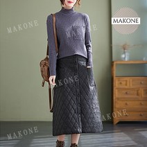 Makone 상표등록 패딩 면 원턱 빅스윙 스커트 여 점퍼 면 기모에 도톰 하이웨이스트 빅사이즈 a라인 우산 스커트YQ110412