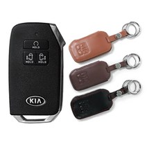 기아 7버튼 스마트 키 가죽 차키 케이스 키홀더 / 4세대 카니발 KA4, 카멜, 기아7버튼(L52)