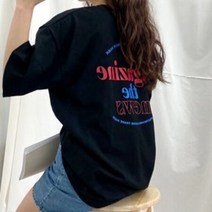 남자 오버핏 매거진 프린팅 코튼 라운드 반팔티 3컬러