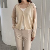 [바보사랑] 여성 여름 원버튼 린넨 썸머 가디건