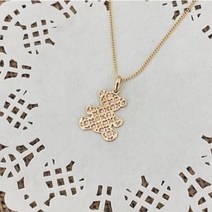 14k귀염 깜찍 루이곰돌이 미아방지목걸이, 14k, 35+여유2cm, 손글씨체