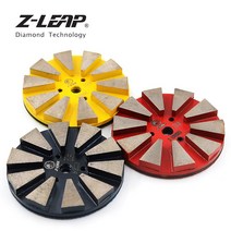 대리석 연마패드 그라인더 연마석 돌날 절단석 Z-LEAP 바닥 광택기용 다이아몬드 연마 패드 금속 본드 105mm 콘크리트 화강암 연삭 디스크 8mm 두께 건식 습식 사용 4 인, [02] 3 개, [01] Grit 50