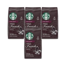 스타벅스 다크 로스트 홀 빈 커피 프렌치 로스트 아라비카 12Oz Starbucks Dark Roast Whole Bean Coffee French Roast Arabica, 4팩